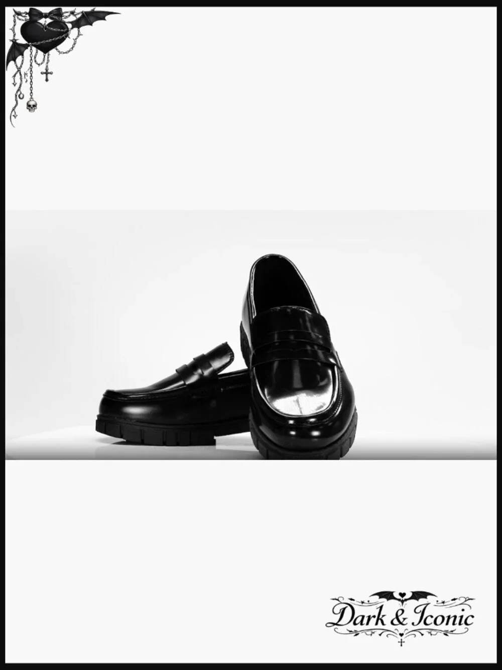 Girls Chunky Platform Loafers Faux Leather Slip On Dress Shoes